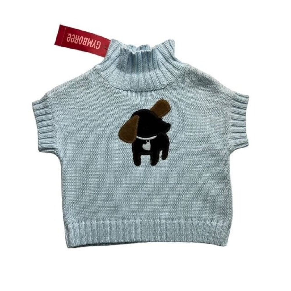 Gymboree Girls Best Friend Blue Puppy Applique Sweater Size 3-6 Months New